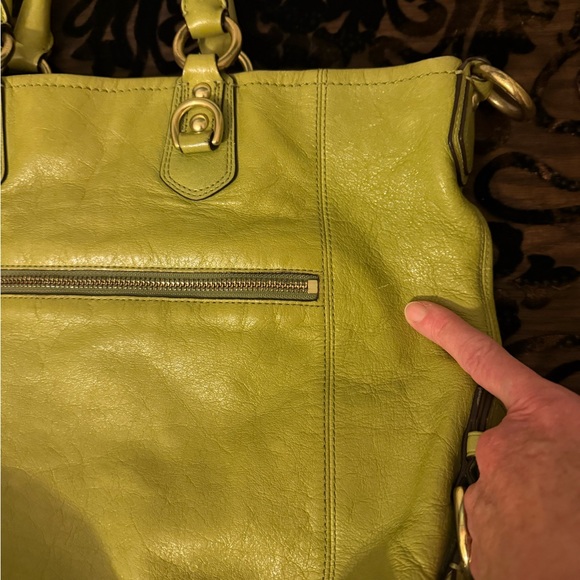 Coach Madison Julianne Green Leather Hand Bag - Picture 10 of 11